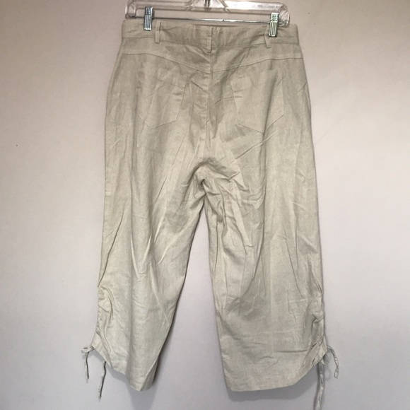 Charlie Paige tan linen blend capris pants size Medium - Picture 4 of 10